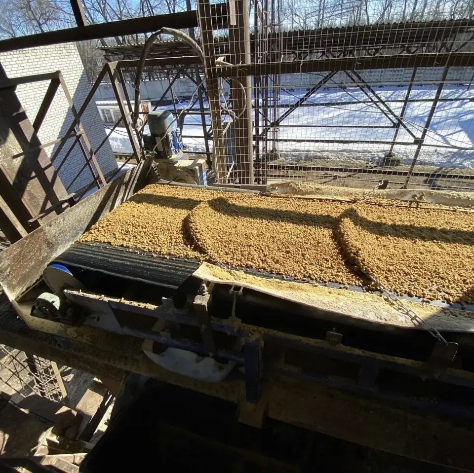 Горизонтальный конвейер для транспортировки сои (и других сыпучих материалов)